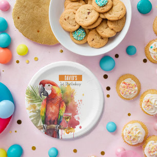 Sommervibes Parrot - Geburtstagsparty - Pappteller