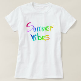 Sommervibes Regenbogenkalligraphie T-Shirt