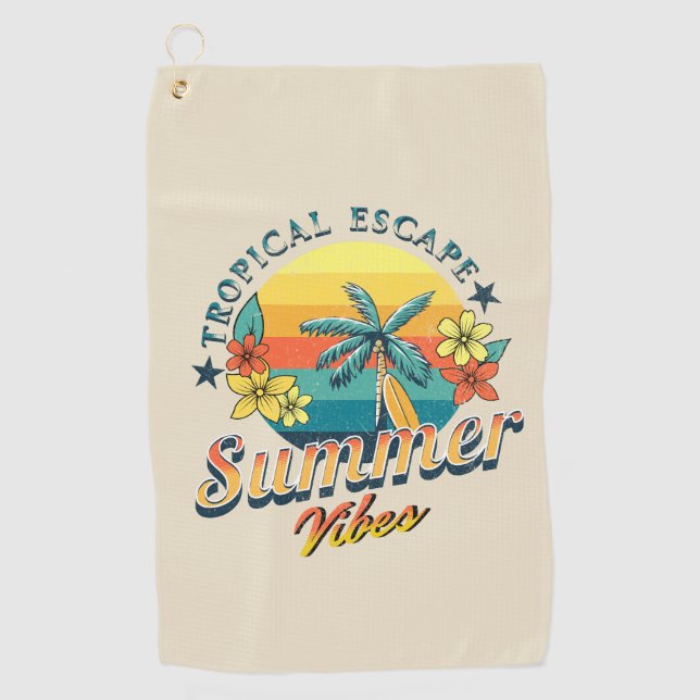 Sommervibes - Tropische Flucht Golfhandtuch (Vorderseite)