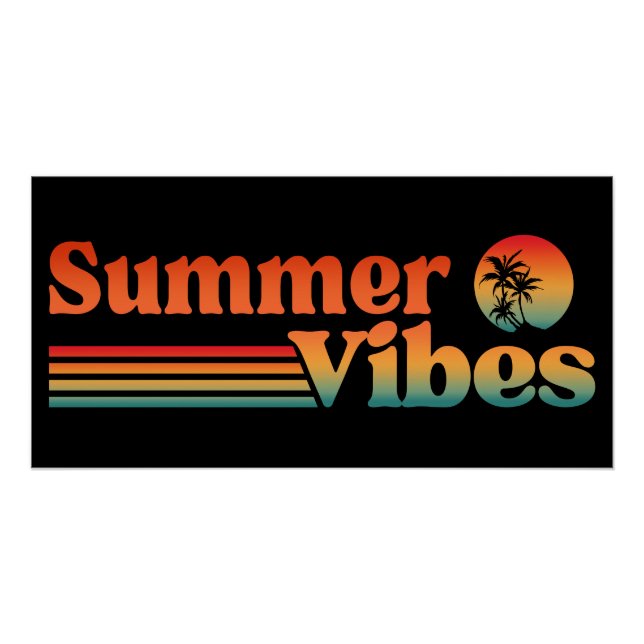 SOMMERVIBES VINTAGER SONNENURLAUB POSTER (Vorderseite)
