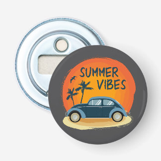 Sommervilla mit Retroauto am Strand Flaschenöffner