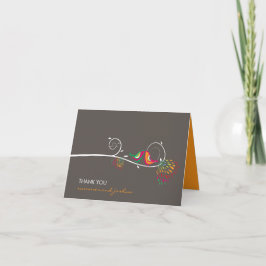 Sommervögel beim Hochzeitsküssen Danke, Fotokarte Dankeskarte