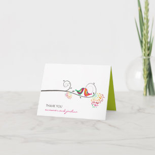 Sommervögel beim Hochzeitsküssen Danke, Fotokarte Dankeskarte