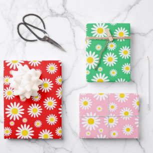 Sommerwährungen Rot, Grün und Rosa Geschenkpapier Set