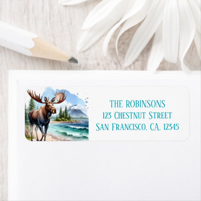 Sommerwasserfarbe Elche am Strand (Insitu)