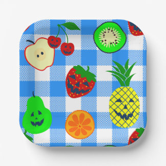 Sommerween blau Halloween Kürbis Obst  Pappteller