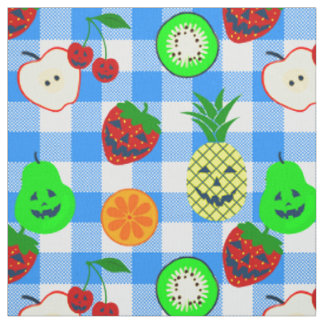 Sommerween blau Halloween Kürbis Obst  Stoff