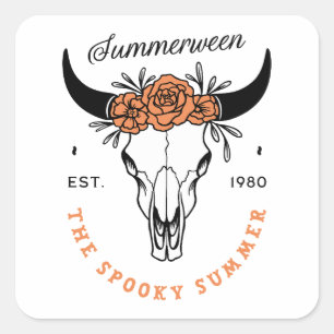 Sommerween gruselige Sommerparty Land Ästhetik Quadratischer Aufkleber