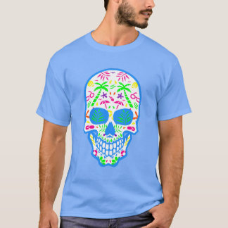 Sommerween Halloween Sommer Zuckerschädel Tropisch T-Shirt