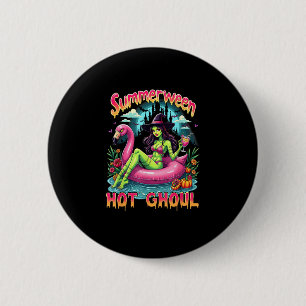 Sommerween Hexen Stimmung Urlaub Halloween Lustig Button