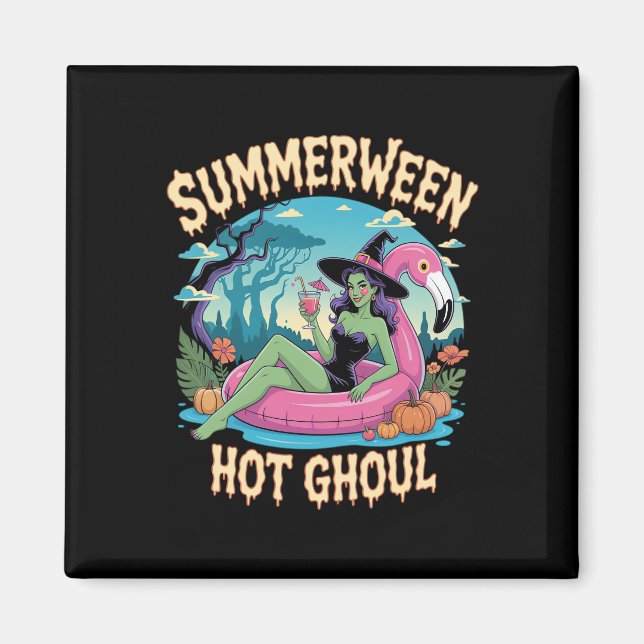 Sommerween-Hexen-Vibes-Urlaub Magnet (Vorne)