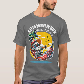 Sommerween Knochen wild sein Skelett T-Shirt