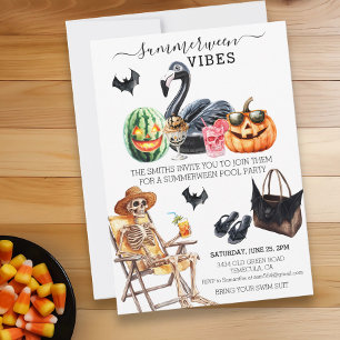 Sommerween-Party Sommer Pool Gothic Einladung