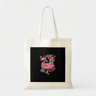 Sommerween-Skelett-Flamingo-Sommer-Halloween-Frau Tragetasche