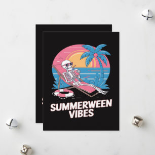 Sommerween-Skelett-Sommerferien-Strand-Lustig Feiertagskarte