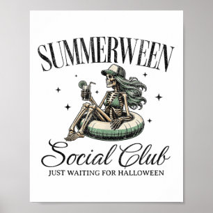 Sommerween Social Club Halloween im Sommer Pool Sk Poster