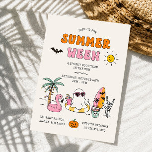 Sommerween Sommer Pool Halloween-Party Einladung