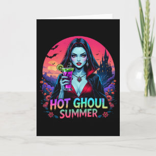 Sommerween-Stimmung Eiscreme Lustiger Heißer Ghoul Karte