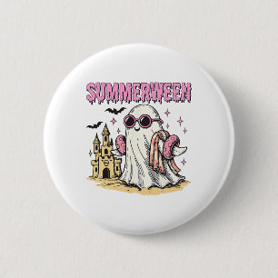 Sommerween-Stimmung Geisterstrand Lustiger Gruseli Button