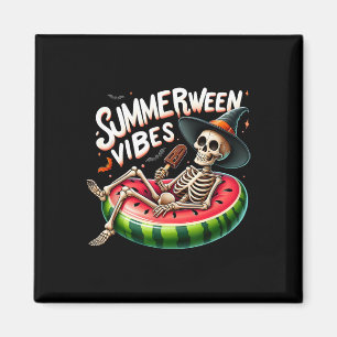 Sommerween Stimmung Gruseliger Halloween-Strandske Magnet