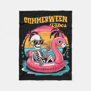 Sommerween Stimmung Skelett Sommerferien Lustiger Fleecedecke
