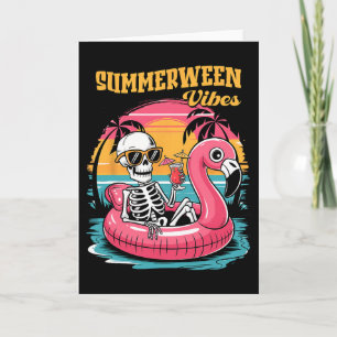 Sommerween-Stimmung Skelett Sommerferien Lustiger Karte