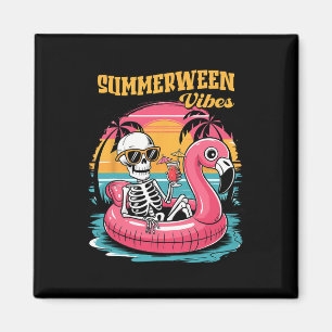 Sommerween Stimmung Skelett Sommerurlaub Lustiger Magnet