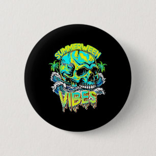 Sommerween-Stimmung Totenkopf Horror Strand Hallo  Button
