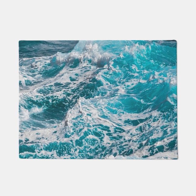 Sommerwellen des Blauen Ozeans Fußmatte (Vorderseite)