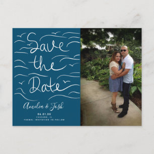 Sommerwellen-Strand Save-the-Date-Fotokarte Postkarte