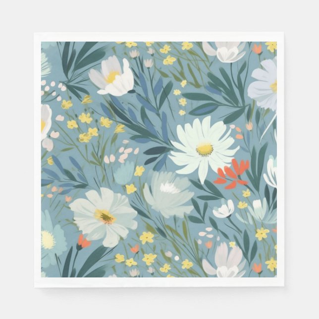 Sommerwiese der Wildblumen Serviette (Vorderseite)