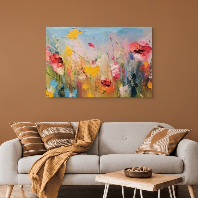 Sommerwiese – Expressive abstrakte Wildblumen Poster (Summer Meadow – Expressive Abstract Wildflowers)