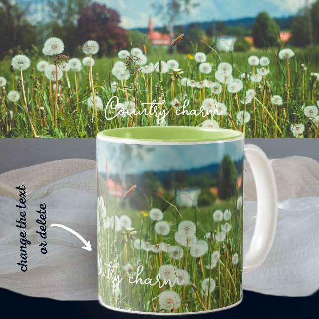 Sommerwiese mit Leuchten Zweifarbige Tasse (Von Creator hochgeladen)