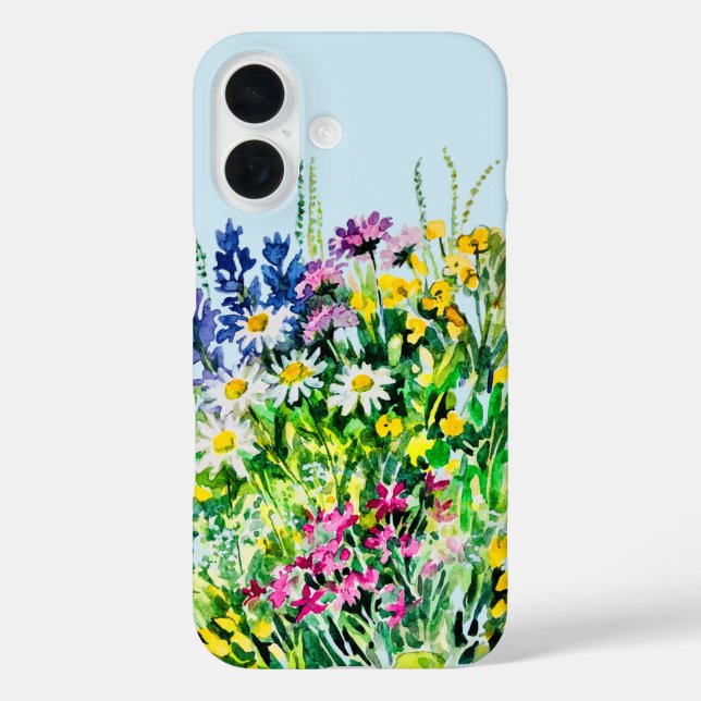 Sommerwiese, wilde Blume iPhone 16 Hülle (Rückseite)