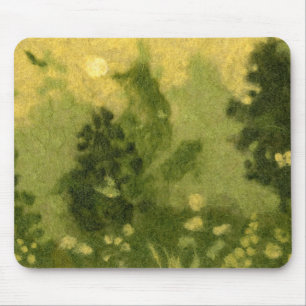 "Sommerwiese" Wollmalerei Landschaft grüne Schatti Mousepad