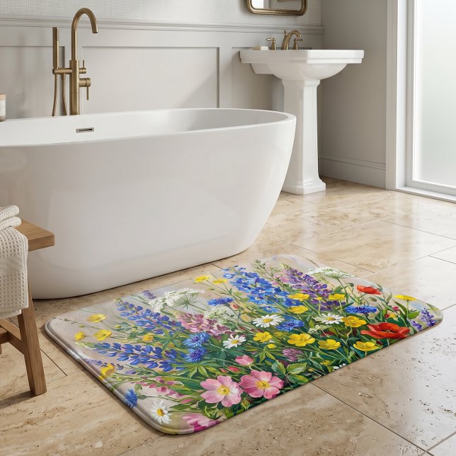 Sommerwiesen-Wildblumen Badematte (Von Creator hochgeladen)