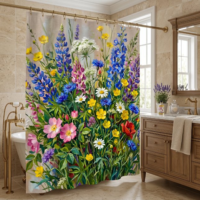 Sommerwiesen-Wildblumen Duschvorhang (Von Creator hochgeladen)