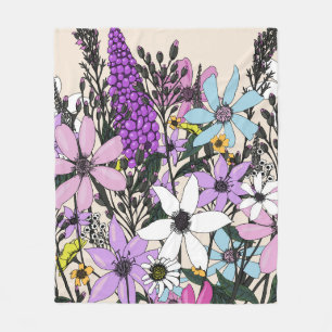 Sommerwildblumen Fleecedecke