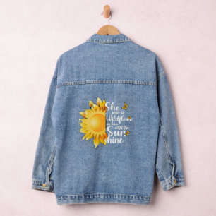 Sommerwildblumen und Sonnenschein Jeansjacke