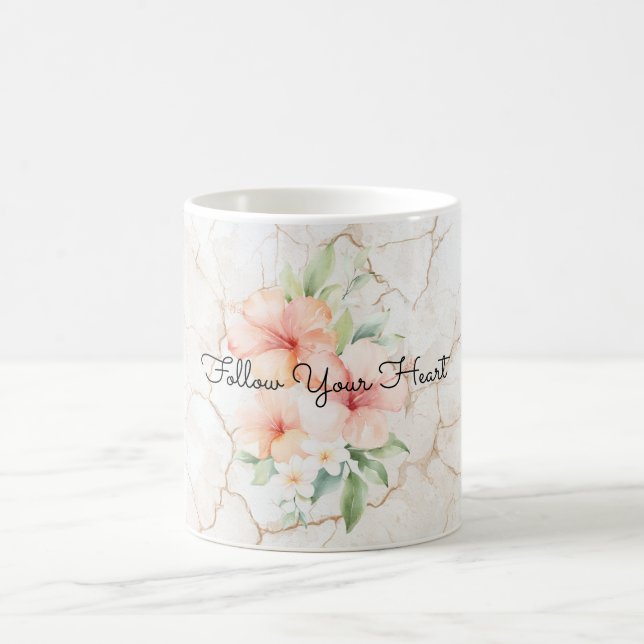 Sommerwind Röte Pfirsich Hibiskus   Kaffeetasse (Mittel)