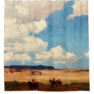 „Sommerwolke“ Western Art von Edgar Payne Duschvorhang