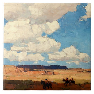 „Sommerwolke“ Western Art von Edgar Payne Fliese