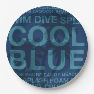 Sommerwörter Poolside und Palmen Tree Pappteller