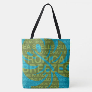 Sommerwörter Tropical und Monstera Leaf Beach Bag Tasche