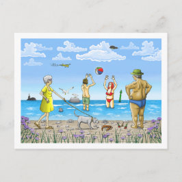 Sommerzeit am Strand Postkarte