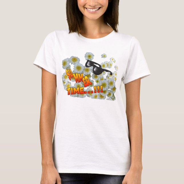 Sommerzeit Blume Runde oben T-Shirt (Vorderseite)