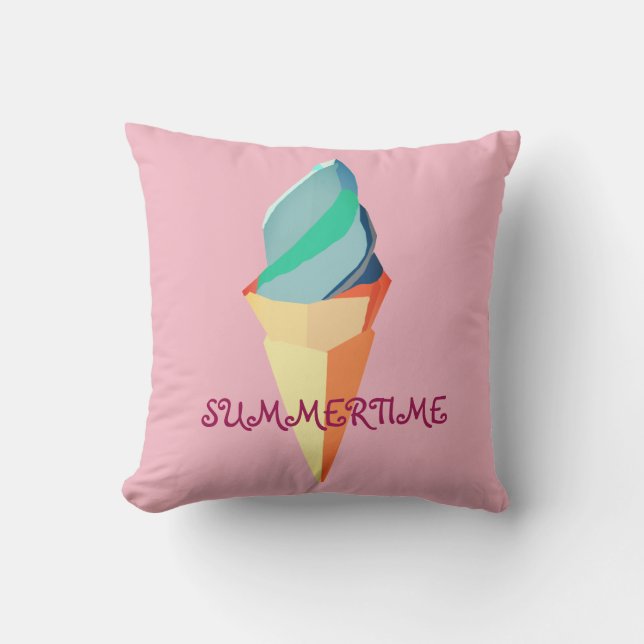 Sommerzeit, Eiscreme-Kissen Kissen (Vorderseite)