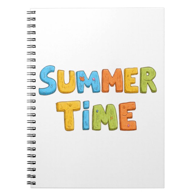 Sommerzeit - farbenfrohe Sommerzeit Text Notizblock (Vorderseite)