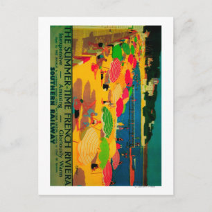 Sommerzeit Französische Riviera Vintage PosterEuro Postkarte
