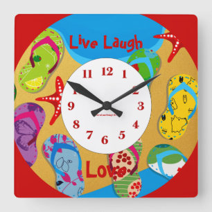 Sommerzeit Fun Wall Clock Quadratische Wanduhr